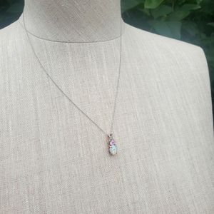 Opal Necklace and Earring